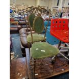 PAIR OF FRENCH BEDROOM CHAIRS IN METAL