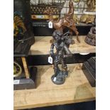 BRONZE FIGURE OF A BOY PICKING GRAPES 35CMS (H) APPROX
