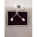 RUBY & SOUTH SEA PEARL LEVER BACK EARRINGS