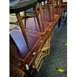LEATHER TOPPED WRITING TABLE - A/F