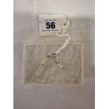 STERLING SILVER JADE LEVER BACK EARRINGS