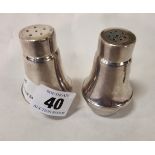 PAIR OF SILVER SALT & PEPPER POTS - 7 CMS (H) APPROX