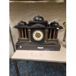 LARGE SLATE & MARBLE CLOCK A/F 42CMS (H) APPROX