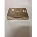 H/M SILVER CIGARETTE BOX - INSCRIBED THOMAS RADDON HOOD - 4.5 X 16.5 CMS APPROX