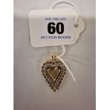 10K GOLD & DIAMOND HEART PENDANT - DIAMOND 1CT - 5.9 GRAMS APPROX