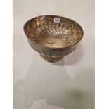 H/M SILVER RAISED BOWL WITH PORT CULLIS INSCRIPTION APPROX 817 GRAMS - 15.5 CMS (H) APPROX