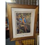 LIMITED EDITION MICHAEL JACKSON LITHOGRAPH ''BLUE & GOLD MACAU'' GALLERY STAMPED 365/500 APPROX