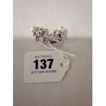 18K WHITE GOLD DIAMOND EARRING 1.30CT DIAMOND 16.40 GRAMS APPROX