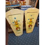 FOUR CHILDREN FAIRGROUND RIDE PANELS 107CMS (H) X 52CMS (W) APPROX