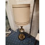 LARGE BRASS TABLE LAMP 105.5CMS (H) APPROX INC SHADE