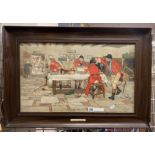 FRAMED PRINT OF ''THE HUNT BREAKFAST'' BY CECIL LALOIN - 1900 - 36.5 X 60 CMS INNER FRAME APPROX