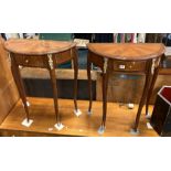 PAIR OF HALF MOON SIDE TABLES