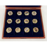 12 WINSTON CHURCHILL COINS IN CASE - PROOF SET