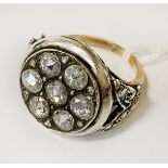 SILVER & GOLD DIAMOND RING - SIZE S - 2.5 CTS APPROX