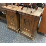 PAIR OF MASONIC LECTERNS FEATURING HAND PAINTED SYMBOLS