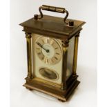 8 DAY CARRIAGE CLOCK WITH KEY - 19 CMS (H) INCLUDING HANDLE