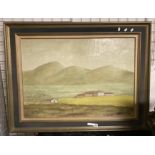 F SOTO FRAMED COUNTRY SCENE OIL ON CANVAS - SIGNED A/F 63CMS (H) X 90CMS (W) INNER FRAME