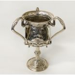 THREE HANDLED H/M SILVER ART NOUVEAU TROPHY 26.2 OZS - JOSEPH ROGERS & SON 1901 SHEFFIELD - 31