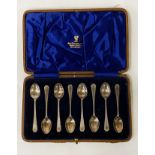 JOHN BACSHAW & SONS SET OF 8 H/M SILVER TEASPOONS - 1.6 OZS APPROX