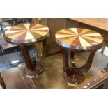 PAIR OF ART DECO STYLE ROUND TABLES