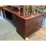 ROSEWOOD DESK & 2 DRAWER CABINET