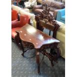 MAHOGANY CONSOLE TABLE WITH MIRROR