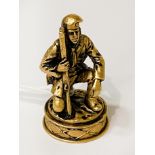 MINIATURE METAL /BRONZE SOLDIER - SIGNED - 4 CMS (H) APPROX