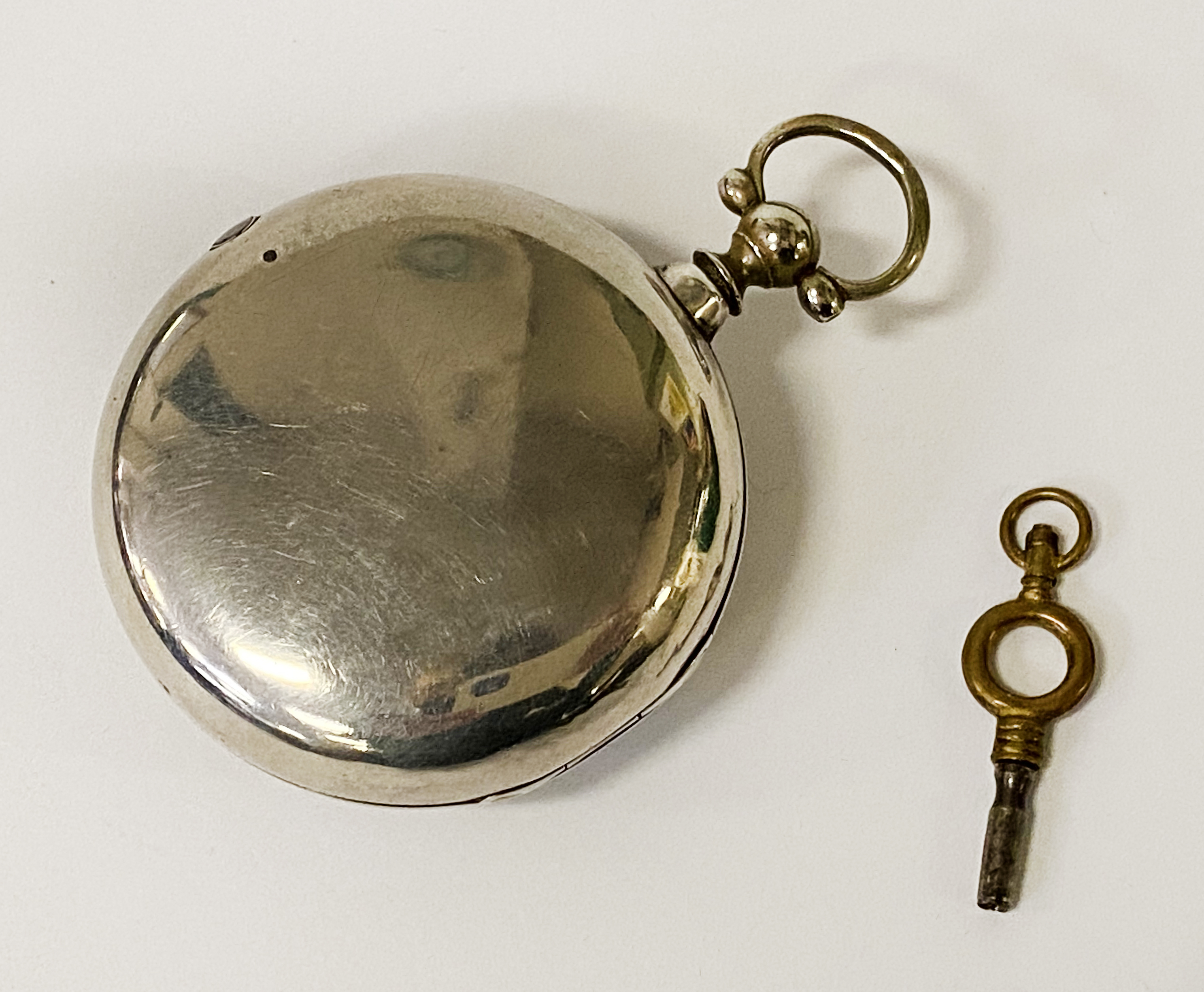 HM SILVER CASED POCKET WATCH BY SOLOMAN LEVY OF DEAL - NUMBER ARE MARKED ON THE CASE - Image 2 of 2