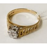9CT GOLD & DIAMOND RING - SIZE P - 2.6 GRAMS APPROX