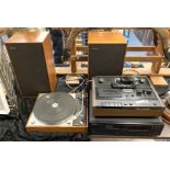 QTY OF STEREO EQUIPMENT TO INCLUDE THORENS TURNTABLE & SPEAKERS