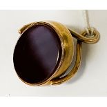 14 CT. GOLD AGATE SWIVEL FOB
