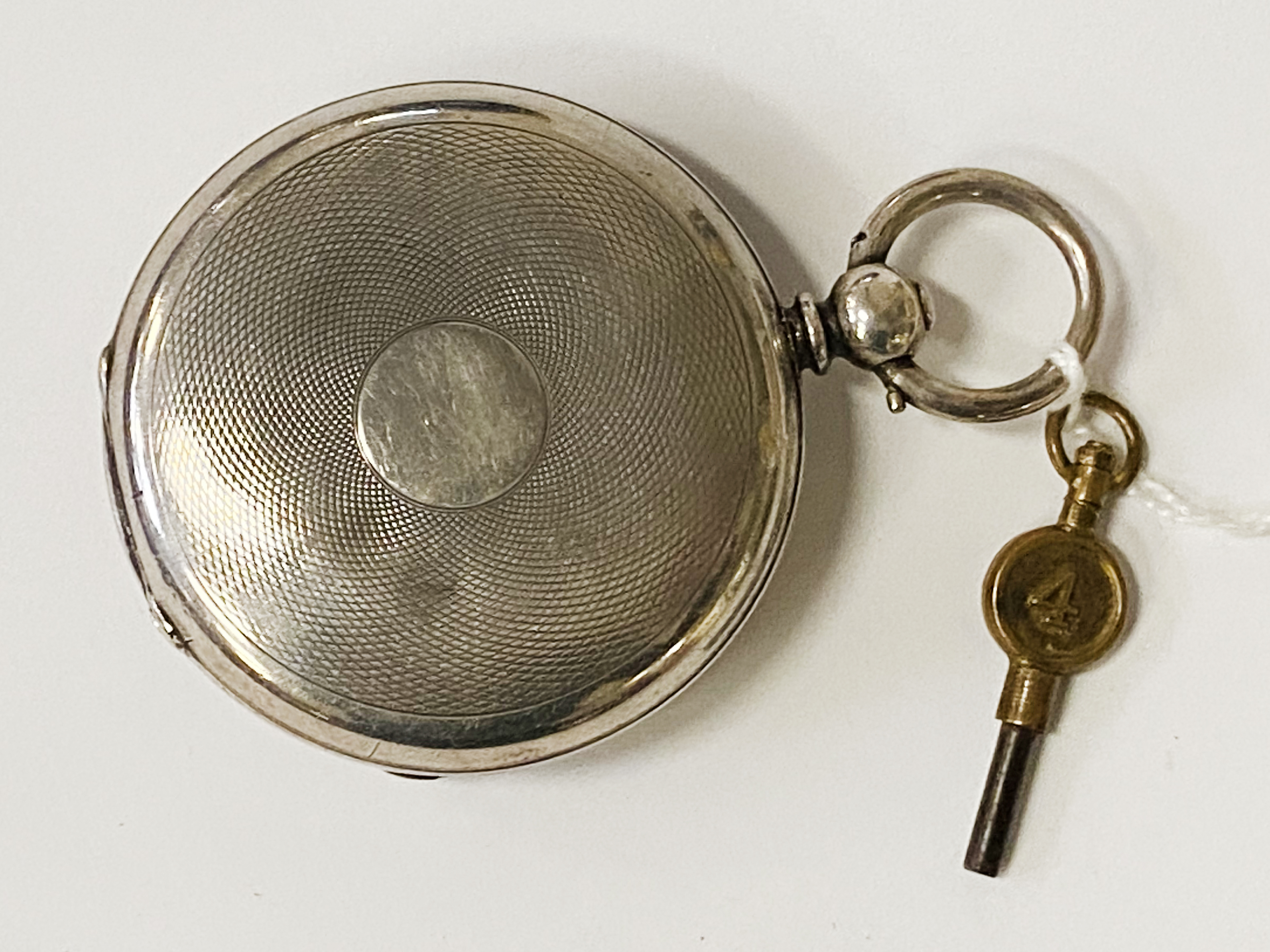 OPENFACE J W BENSON H/M SILVER POCKET WATCH WITH KEY - Image 2 of 2