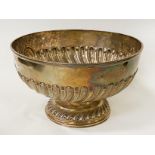 H/M SILVER RAISED BOWL WITH PORT CULLIS INSCRIPTION APPROX 817 GRAMS - 15.5 CMS (H) APPROX