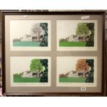 4 WATERCOLOURS OF KENWOOD HOUSE - 4 SEASONS SIGNED NICK READING