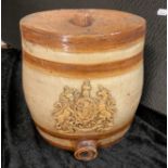 VICTORIAN SALTGLAZE ARMORIAL BARREL