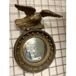 REGENCY CONVEX MIRROR WITH EAGLE MOTIF A/F 52CMS (H) APPROX