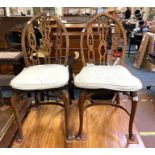 PAIR OF CARVED OAK SIDE CHAIRS