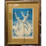 GILA HOLT - LIMITED EDITION 71/200 LITHOGRAPH - DANCERS - JEWISH INTEREST