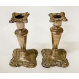 PAIR OF HM SILVER EMBOSSED CANDLESTICKS 13.5CM (H) APPROX