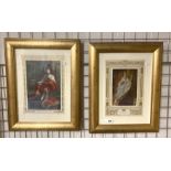 PAIR OF FRAMED ROYALTY PRINTS - GEORGE & MARY