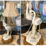 GUISEPPE ARMANI FLORENCE - ITALIAN HERONDS GROUP TABLE LAMP & SHADE