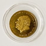 WINSTON CHURCHILL COMMEMORATIVE GOLD COIN 21CT (0.900) APPROX 3.48 GRAMS- THIS WAS THEIR FINEST
