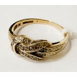 9CT GOLD RING LOVERS KNOT 2.3 GRAMS APPROX