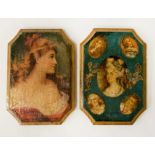 TWO HAND PAINTED PORTRAIT MINIATURES 12.5CMS (H) X 9CMS (W) APPROX