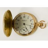 WALTHAM 14CT GOLD MINIATURE POCKET WATCH - APPROX 32.2 GRAMS INCL. MOVEMENT