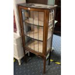 DISPLAY CABINET WITH STAINED GLASS LEADED DOOR