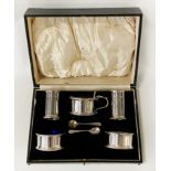 HM SILVER CONDIMENT SET - APPROX 15 OZ BY PAYNE & SONS IN ORIGINAL BOX