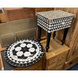 BONE & EBONY INLAID TABLES A/F