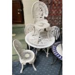 WHITE GARDEN TABLE & FOUR CHAIRS