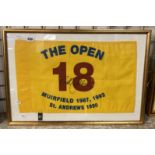 THE OPEN MUIRFIELD 18 HOLE FLAG SIGNED BY N.FALDO